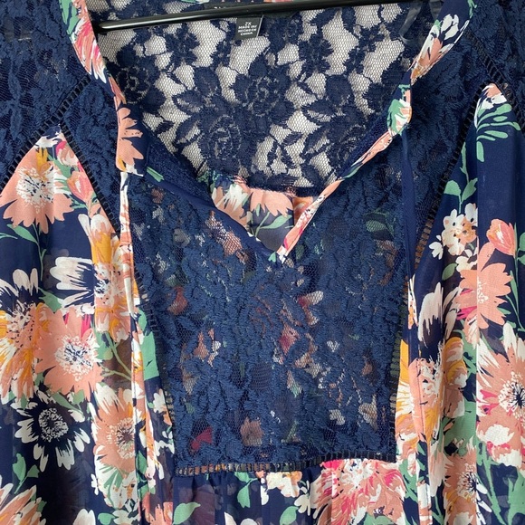 Zac & Rachel Floral Lace Boho Top size 2X - Picture 3 of 12